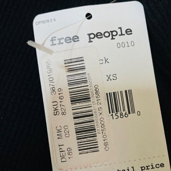 FREE PEOPLE Bondi Thermal Long Sleeve Back Tie Top, Size XS - NWT - Picture 8 of 8